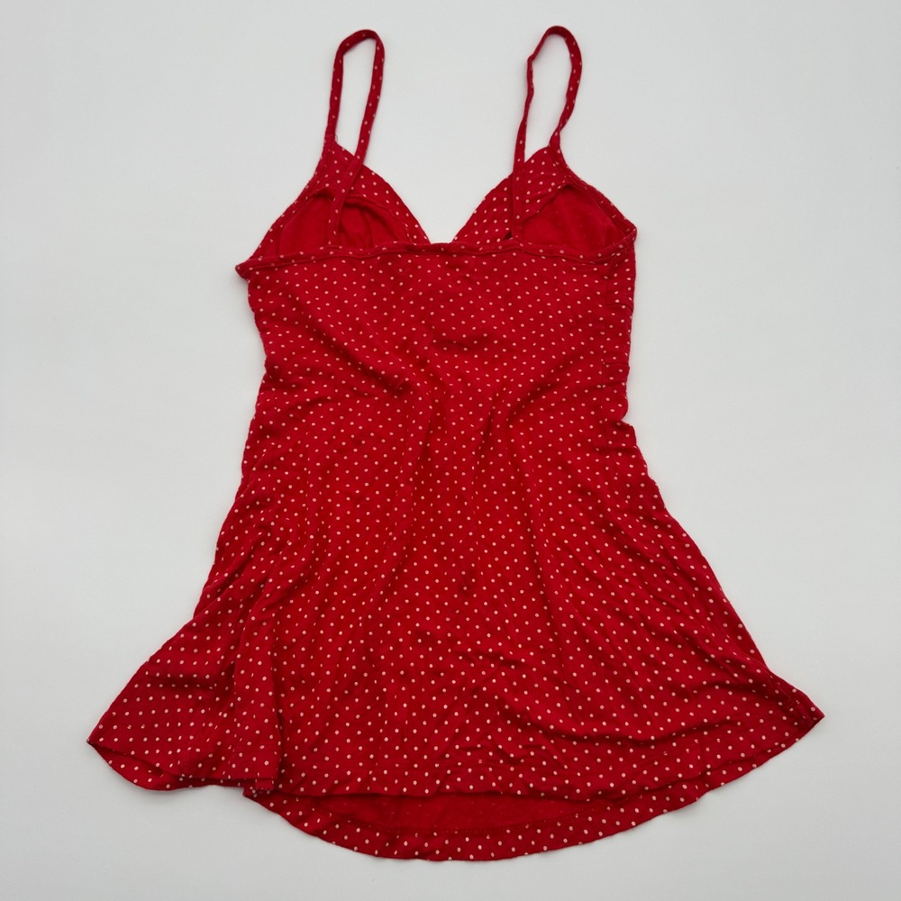 Vintage Lola Red Polka Dot Babydoll Camisole Top V-Neck Empire Waist Rayon Small - Picture 4 of 6